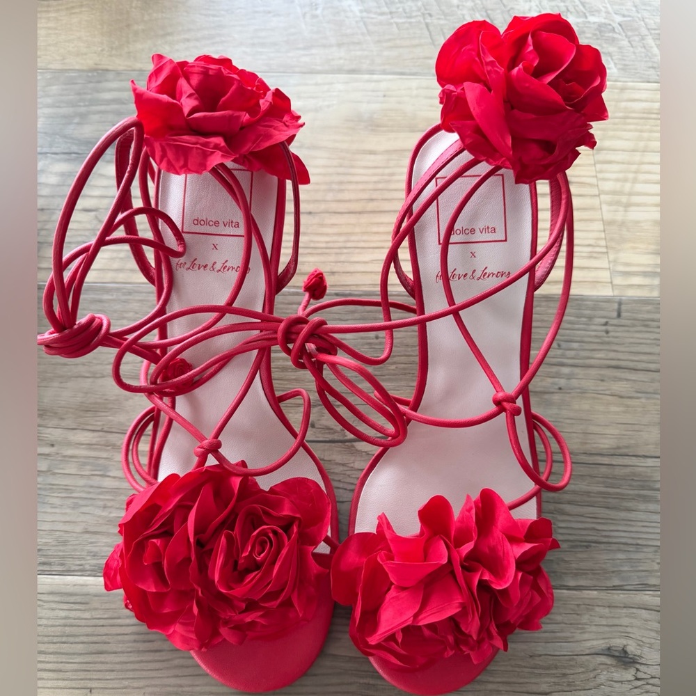 Dolce Vita Vibrant Red Floral Heels